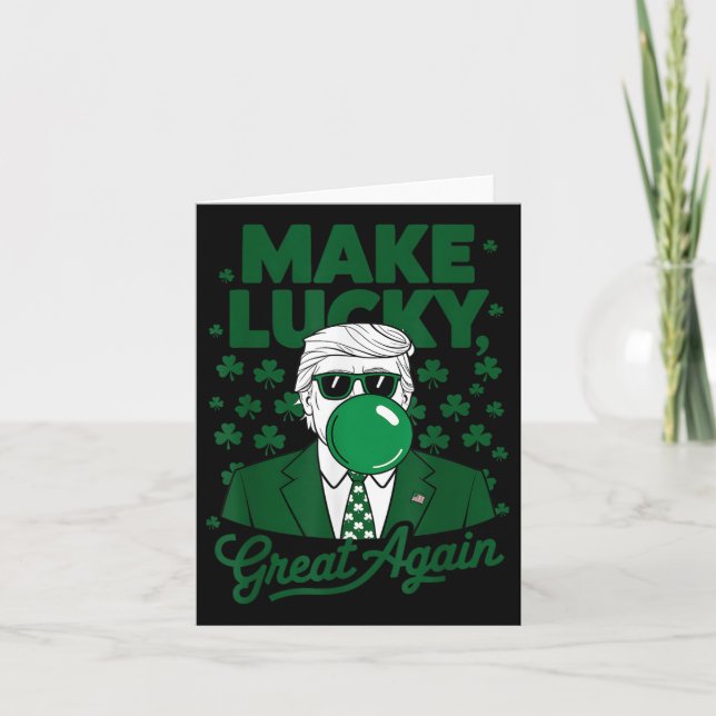 St. Patricks Day Irish Trump Bubble Gum Funny Kort (Framsida)