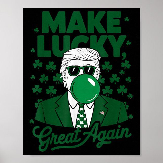 St. Patricks Day Irish Trump Bubble Gum Funny Poster (Framsidan)