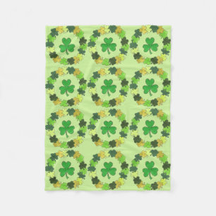 St. Patrick's Day Irish Tur Grönt Shamrock Klöver Fleecefilt