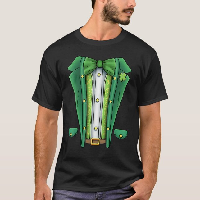 St Patricks Day Irish Tuxedo Childs Leprechaun Cos T Shirt (Framsida)