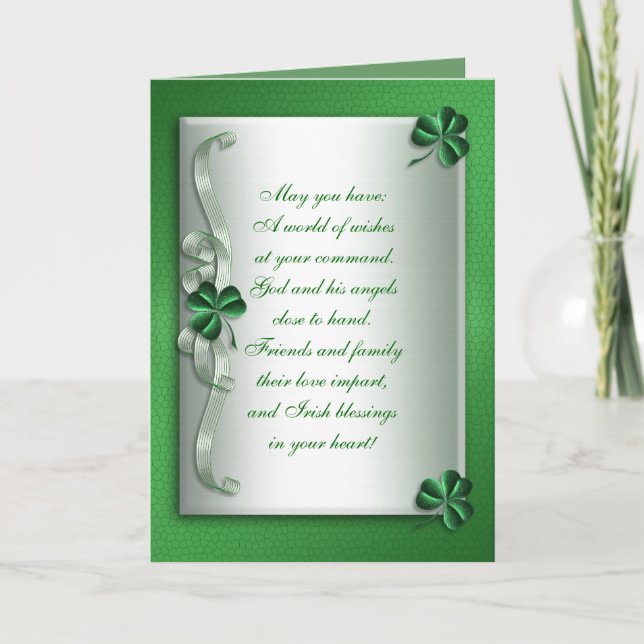 St patrick's day Irish välsigncard Kort (Framsida)