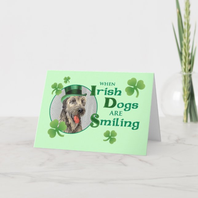St. Patrick's Day Irish Wolfhound Kort (Framsida)