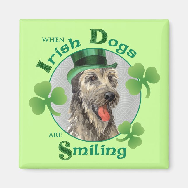 St. Patrick's Day Irish Wolfhound Magnet (Framsidan)