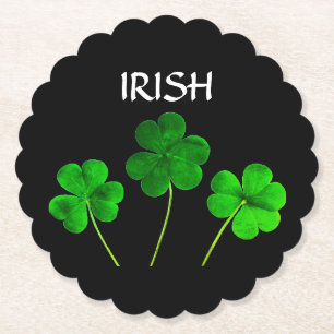 St patrick's day Iriss Shamrock Lövs Grönt 2021 Underlägg Papper