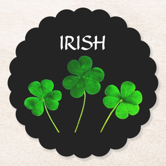 St patrick's day Iriss Shamrock Lövs Grönt 2021 Underlägg Papper (Framsida)