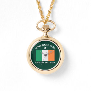 St Patricks Day Irland Flagga Anpassat Namn Shamro Armbandsur