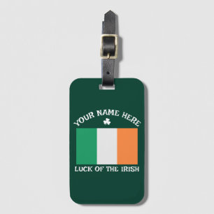 St Patricks Day Irland Flagga Anpassat Namn Shamro Bagagebricka