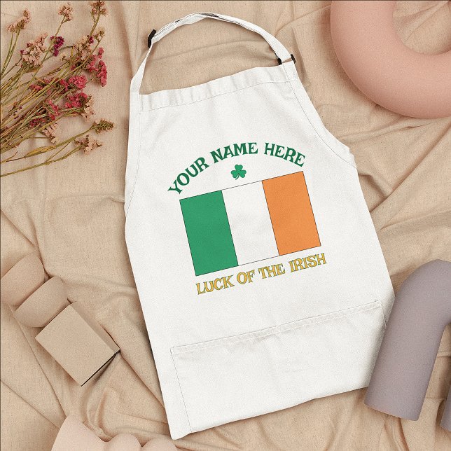 St Patricks Day Irland Flagga Anpassat Namn Shamro Förkläde (Skapare uppladdad)