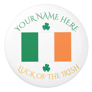 St Patricks Day Irland Flagga Anpassat Namn Shamro Knopp