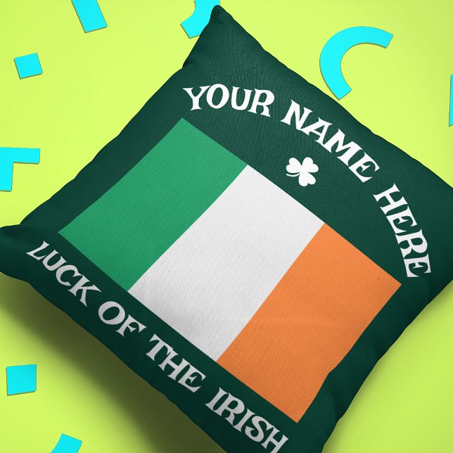 St Patricks Day Irland Flagga Anpassat Namn Shamro Kudde (Skapare uppladdad)