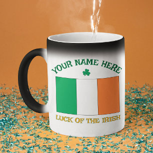 St Patricks Day Irland Flagga Anpassat Namn Shamro Magisk Mugg
