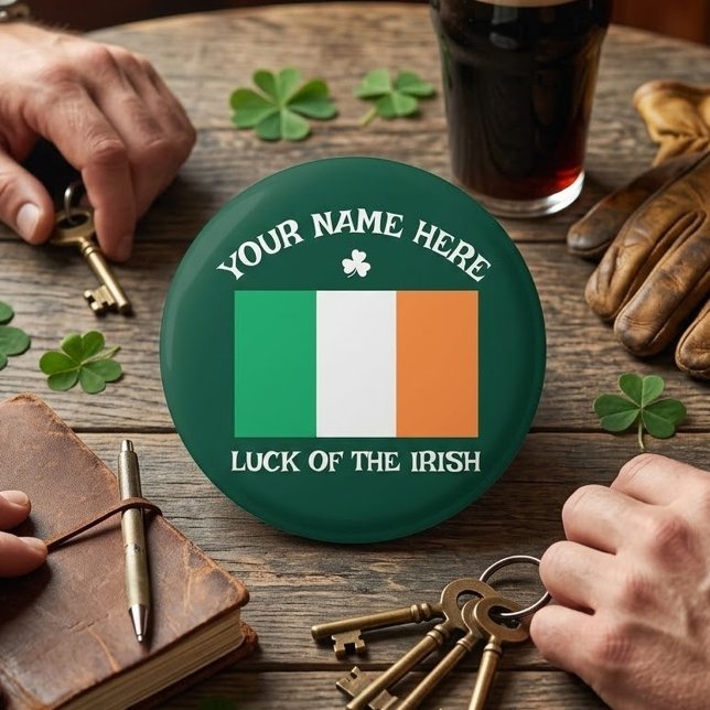 St Patricks Day Irland Flagga Anpassat Namn Shamro Magnet (Skapare uppladdad)