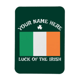 St Patricks Day Irland Flagga Anpassat Namn Shamro Magnet