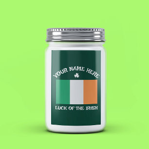 St Patricks Day Irland Flagga Anpassat Namn Shamro Mat Etikett