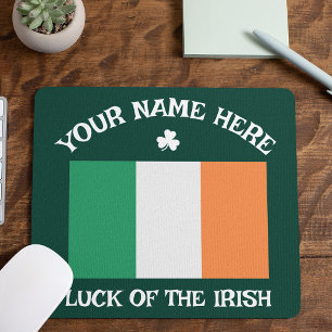St Patricks Day Irland Flagga Anpassat Namn Shamro Musmatta