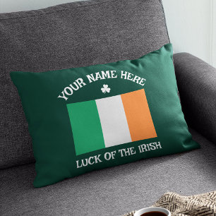 St Patricks Day Irland Flagga Anpassat Namn Shamro Prydnadskudde