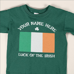 St Patricks Day Irland Flagga Anpassat Namn Shamro T Shirt