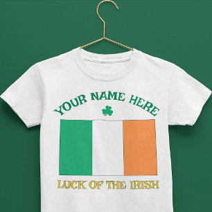 St Patricks Day Irland Flagga Anpassat Namn Shamro T Shirt