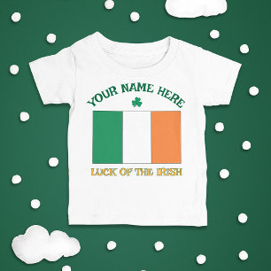 St Patricks Day Irland Flagga Anpassat Namn Shamro T Shirt