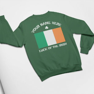 St Patricks Day Irland Flagga Anpassat Namn Shamro T Shirt