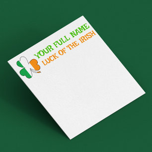 St Patrick's Day Irland Flagga Shamrock Anpassat N Anteckningskort