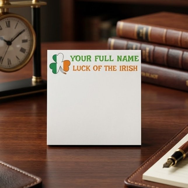 St Patricks Day Irland Flagga Shamrock Anpassat Na Post-it Block (Skapare uppladdad)