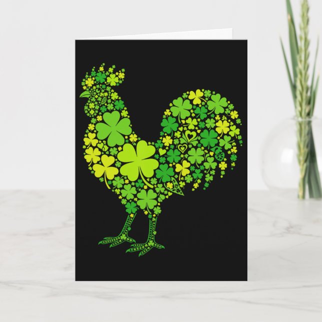 St Patricks Day Irländsk bonde kyckling pappa Sham Kort (Framsida)