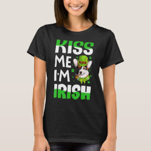 St Patricks Day Irländsk Corgi Kyss Mig Jag Är Irl T Shirt