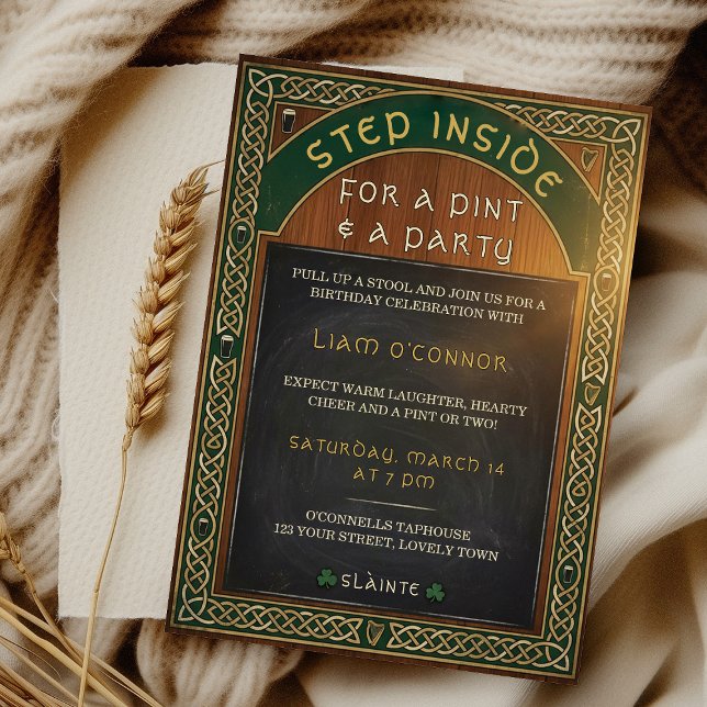 St Patricks Day irländsk firande födelsedagsfest Inbjudningar (Irish birthday party invitation or st patrick's day celebration - available as printed and download)