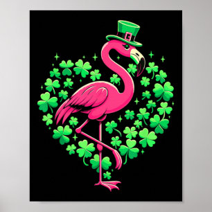 St Patricks Day Irländsk Flamingo Poster