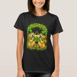 St Patricks Day Irländsk Golden Retriever Öl S T Shirt