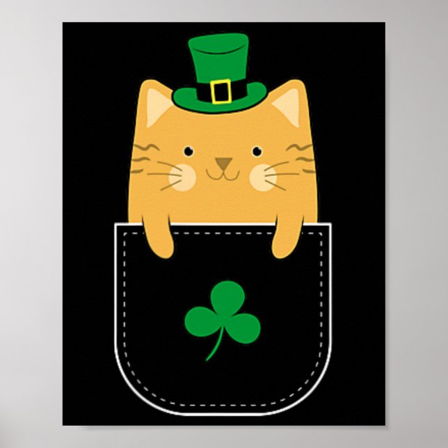 St Patricks Day Irländsk kattälskare  Poster (Framsidan)