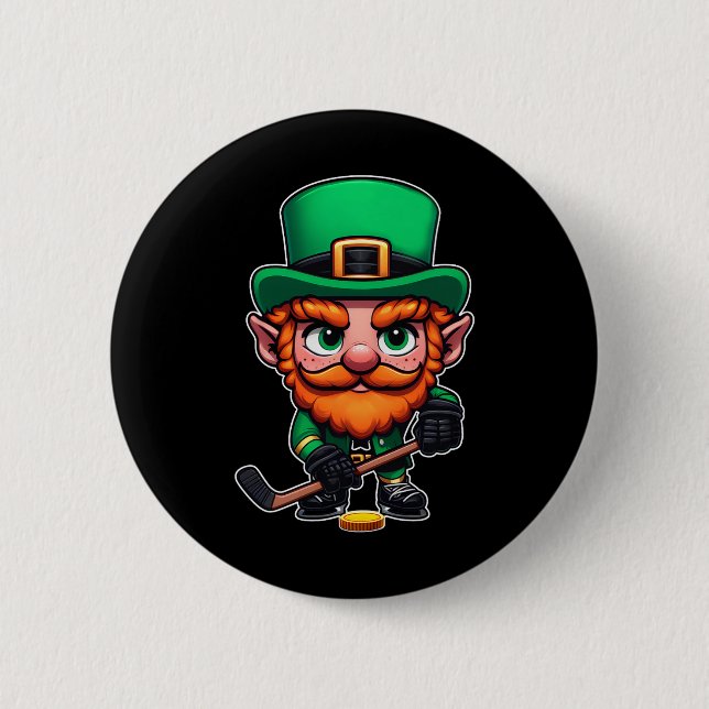 St Patrick's Day irländsk Leprechaun ishockeyspela Knapp (Framsida)