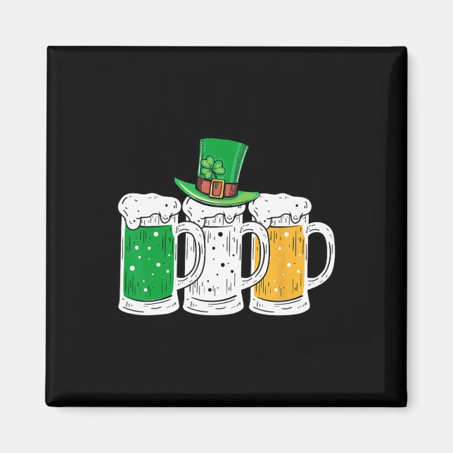 St Patricks Day Irländsk öl Irland Flagga Klöver S Magnet (Framsidan)