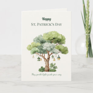 St. Patrick's Day Irländsk Trädlyktkort Kort