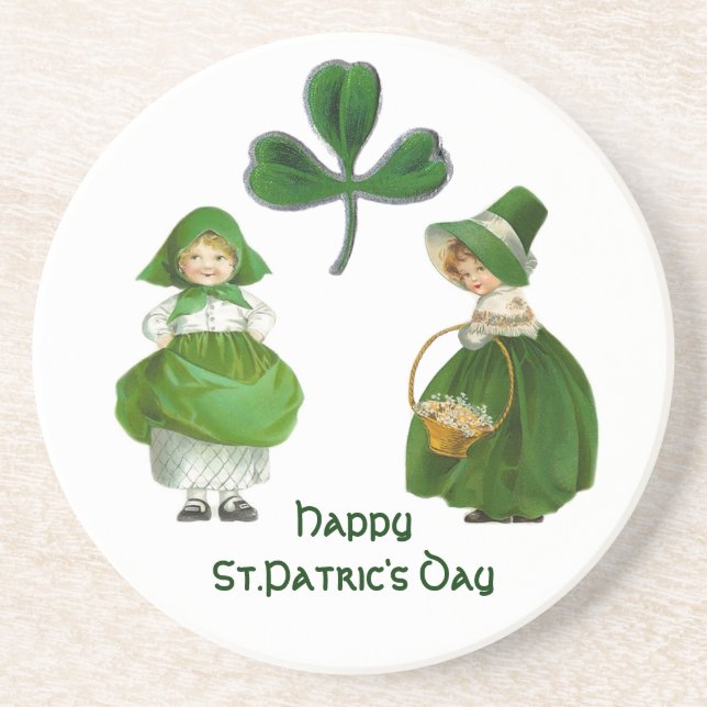 ST PATRICK'S DAY- IRLÄNDSKA FLIKAR UNDERLÄGG SANDSTEN (Framsidan)