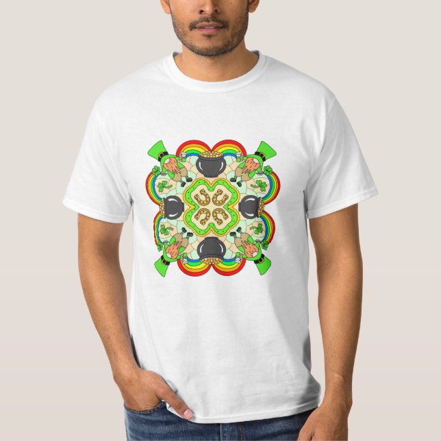 St patrick's day | Irländska inspirerade Mandala T Shirt (Framsida)