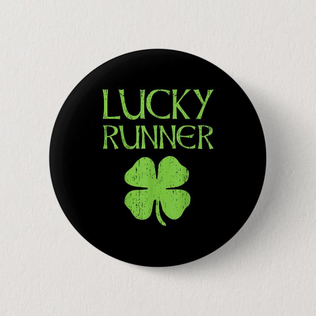 St. Patrick's Day Irländska löpare för lyckliga lö Knapp (Framsida)