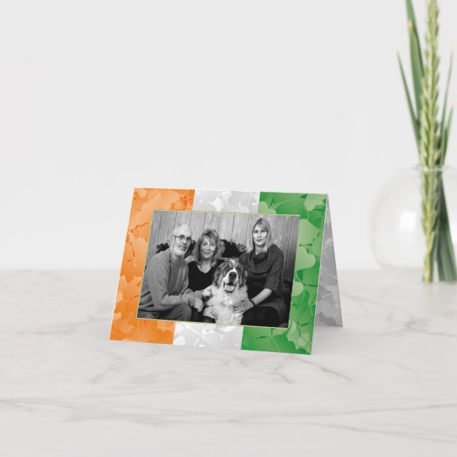 St. Patrick's Day irländska shamrock flagg fotaram Kort (Framsida)
