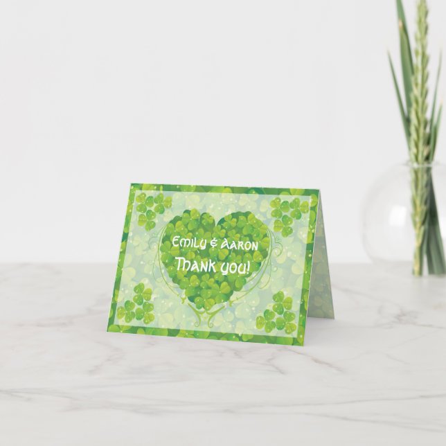 St. Patrick's Day irländskt bröllop Tack Kort (Framsida)
