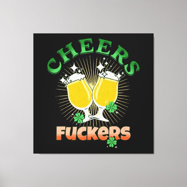 St Patricks Day Irländskt Drickande Canvastryck (Framsida)