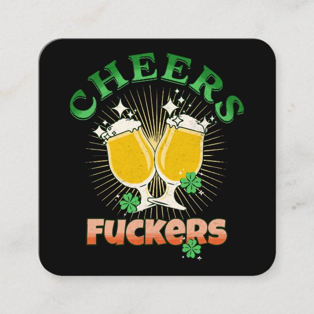  St Patricks Day Irländskt Drickande Fyrkantigt Visitkort (Framsida)