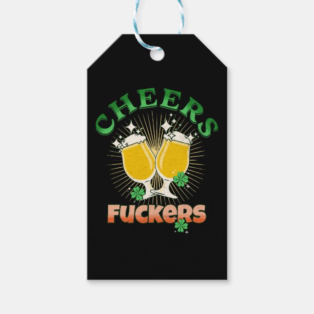 St Patricks Day Irländskt drickande Presentetikett (Framsidan)