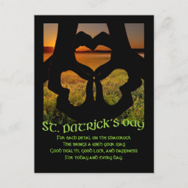 St. Patricks Day irländskt handhjärta shamrock pos Vykort