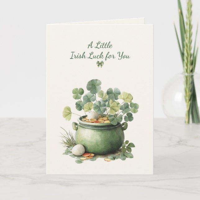 St. Patrick's Day Irländskt Lycka Klöver Grattulat Kort (Framsida)