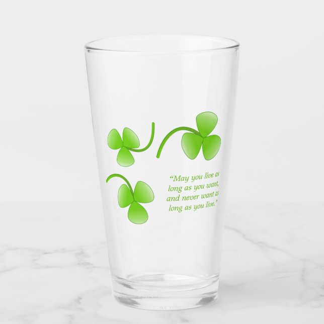 St. Patrick's Day Irländskt välsignelsekrus Glaskopp (Framsida)