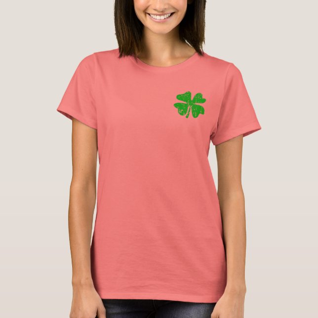 St patrick's day jacka för kvinnor | Grönt schampr Tee Shirt (Framsida)