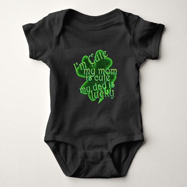 St patrick's day - jag är Cute, Mamma Cute, Pappa  Tröja (Framsida)