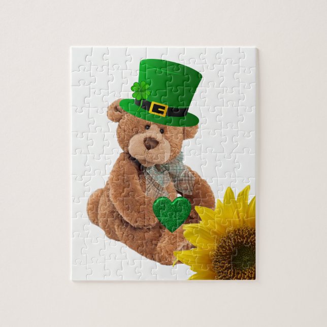 St. Patrick's Day Jigszle Puzzle Nalle Pussel (Vertikal)