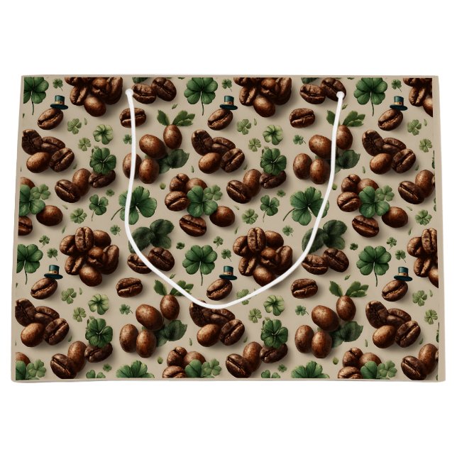 St. Patrick's Day Kaffe & Shamrock-mönster (Framsidan)